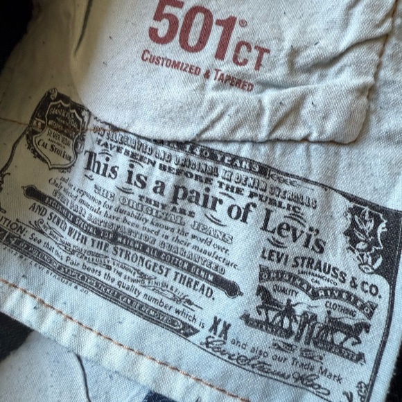 Levi's Dark Blue 501 CT Jeans - Picture 5 of 6